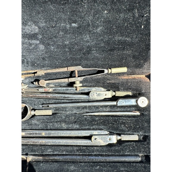 Vintage Set Of Soviet Drawing Instruments Drafting Tools - Picture 3 of 7